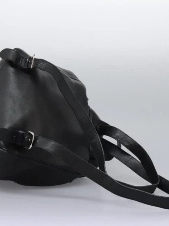 Salvatore Ferragamo Gancini Backpack Leather Black Silver Auth EC696 main image 15
